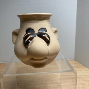 LaughMart Pottery Face with Nose Egg Separator. NWOT